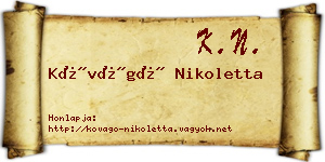 Kővágó Nikoletta névjegykártya