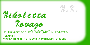 nikoletta kovago business card